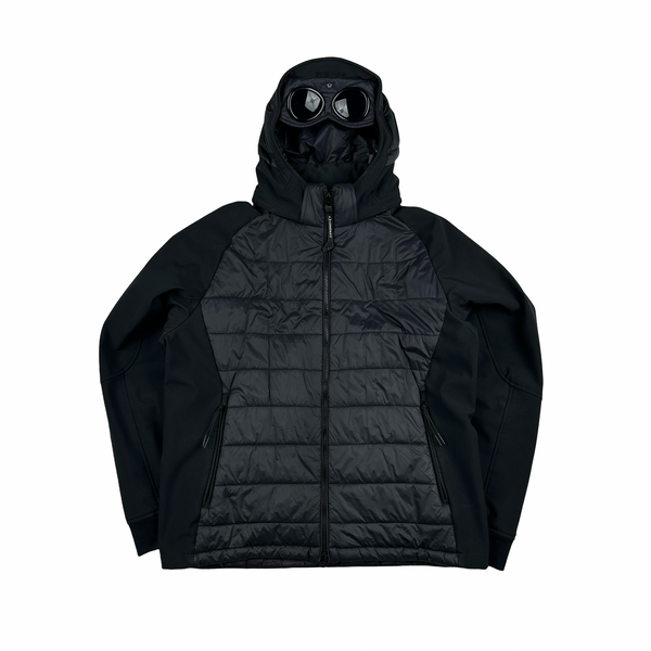 CP Company Black Hybrid Padded Soft Shell Goggle Jacket - 2XL