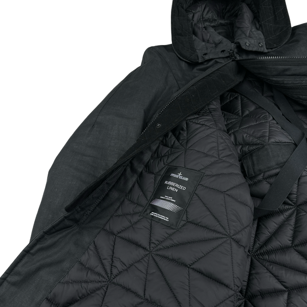 Stone Island 2020 Shadow Rubberized Linen Parka Jacket - Medium
