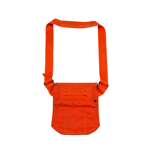 Stone Island 2000s Orange Nylon Multi Pocket Spellout Vintage Side Bag