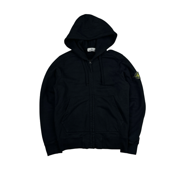 Stone Island 2018 Black Zipped Cotton Hoodie - Small