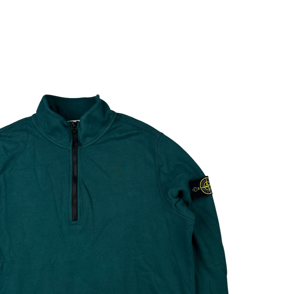 Stone Island 2023 Sea Green Quarter Zip Jumper - Large