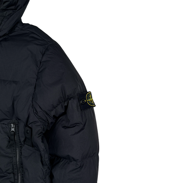 Stone Island 2021 Black Crinkle NY Down Puffer Jacket - Medium