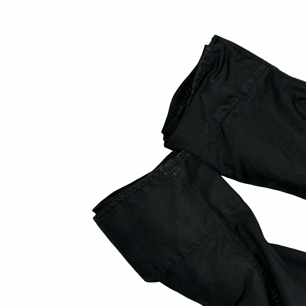 Stone Island 2007 Black David TC Dutch Liner Spellout Hood Long Parka Jacket - XXL