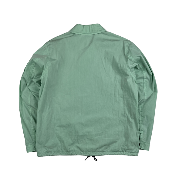 CP Company 50 Fili Mint Green Double Chest Pocket Overshirt Jacket - Large