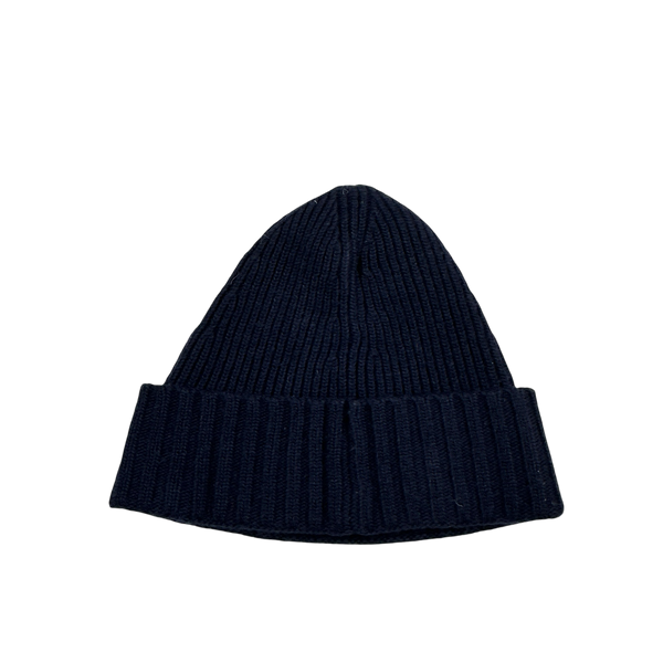 Stone Island 2019 Junior Navy Ribbed Logo Patch Beanie
