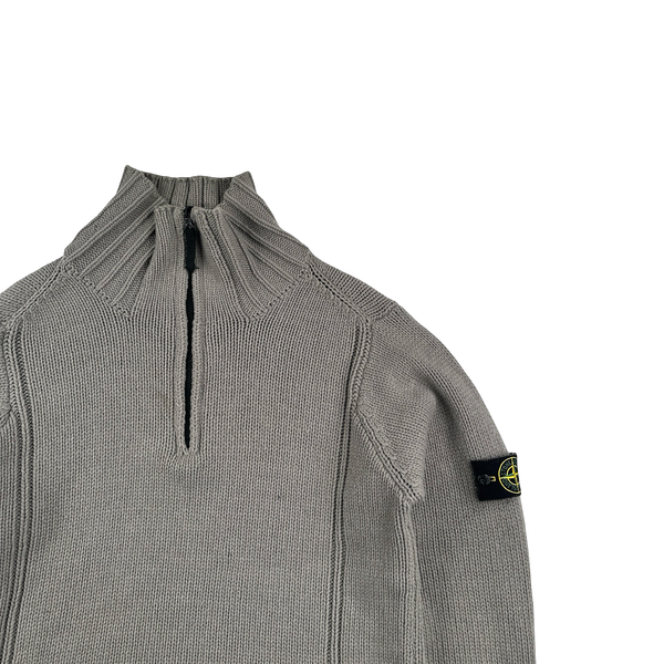 Stone Island AW2000 Heather Grey Vintage High Neck Jumper - Large