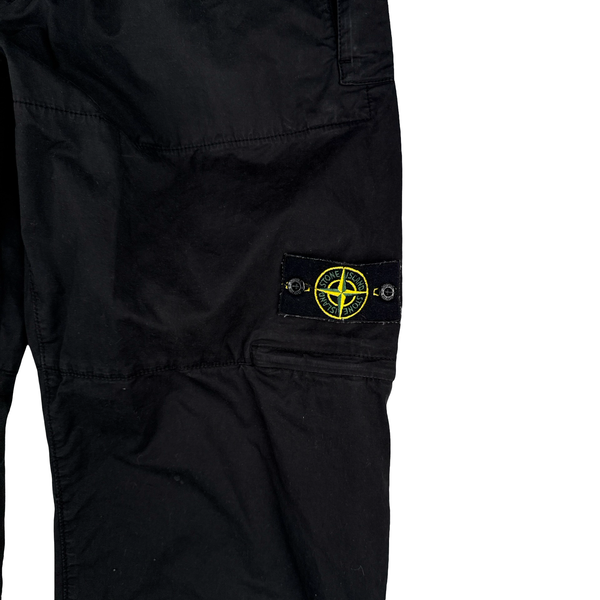 Stone Island 2023 RE Black Cotton Cargo Trousers - 36"