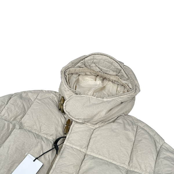 CP Company Sandstone Flatt Nylon Down Filled Lens Viewer Puffer Jacket - Medium, Large