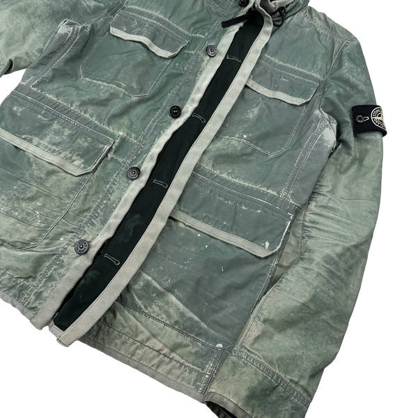 Stone Island 2012 Green Liquid Reflective Field Jacket - Medium