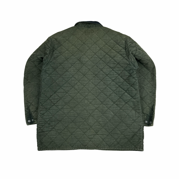 Ralph Lauren Green Washed Quilted Buttoned Jacket - Medium