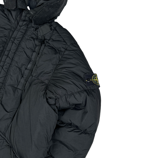 Stone Island 2018 Black Long Down Filled Parka Jacket - Small