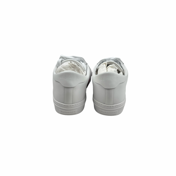 Burberry Rangleton Low White Small Stripe Leather Shoes - UK 12