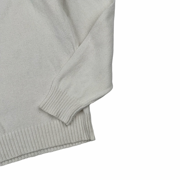 Stone Island 2006 White Knitted Crewneck Jumper - Medium