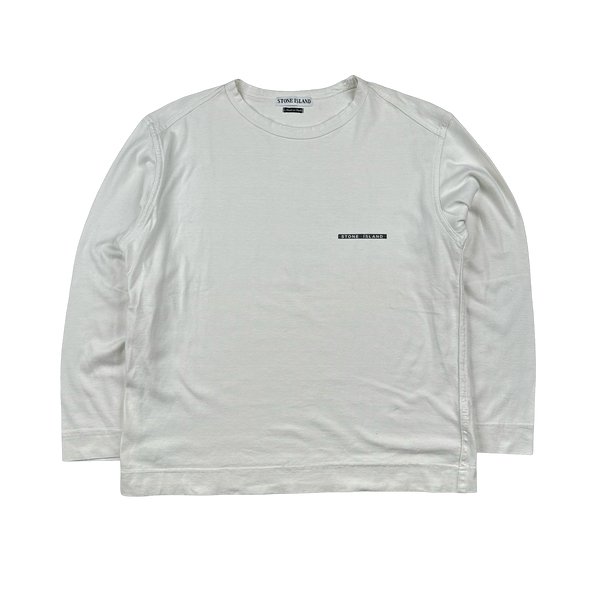 Stone Island Vintage 2000 Spellout Cotton Longsleeve Crewneck T Shirt - Medium