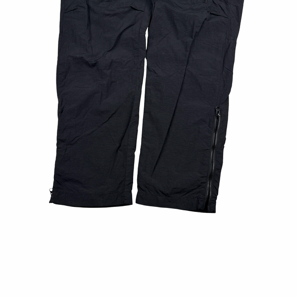 CP Company Metropolis Black Nylon Badge Cargo Trousers - Large