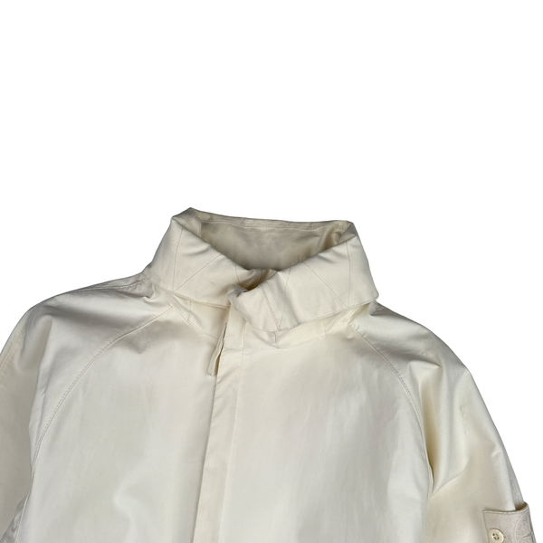 Stone Island 2017 White Ghost Piece Mac Supima 2L Long Jacket - Small