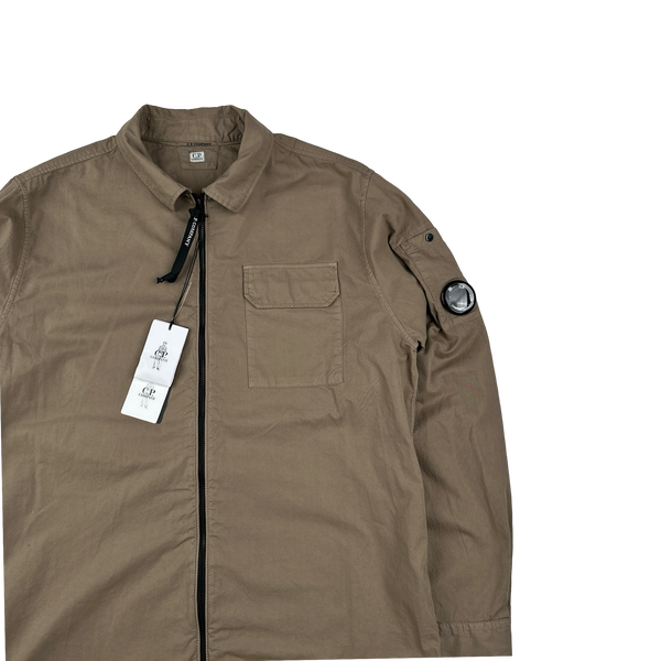 CP Company Brown Cotton Lens Viewer Overshirt - Medium