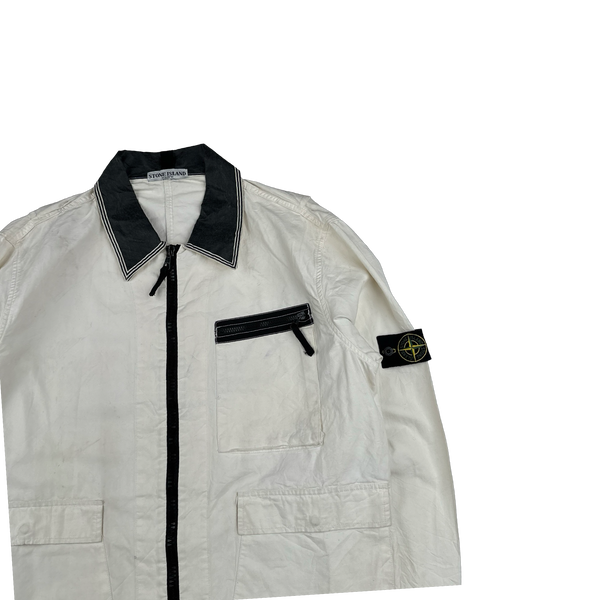 Stone Island 2006 Lino Flax Collared Zipped Bomber Jacket - XL
