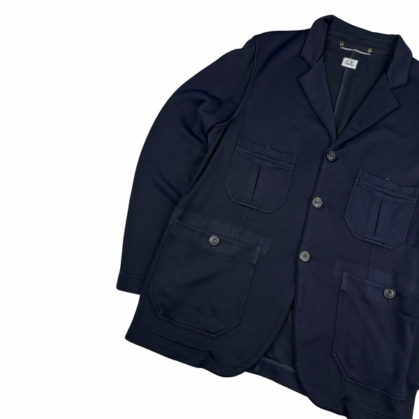 CP Company 2010 Navy Cotton Blend Buttoned Blazer - Large