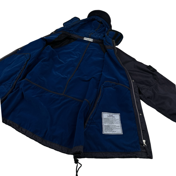 Stone Island 2004 Navy Raso Floccato Riot Mask Sniper Jacket - Large