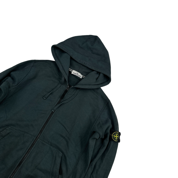 Stone Island 2015 Green Zipped Hoodie - Large