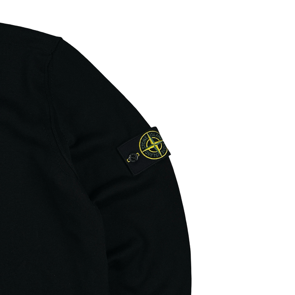 Stone Island 2023 Black Cotton Zipped Cardigan Knit Jumper - Small