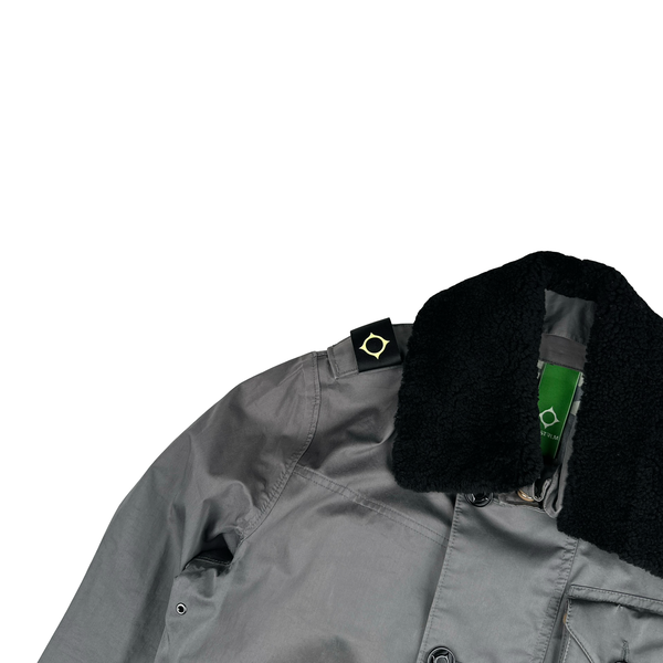 Ma Strum Grey Multi Pocket Long Lightweight Jacket - Small