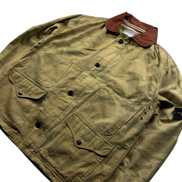 Stone Island 90's Ice Camo Carpenter Buttoned Jacket - Medium