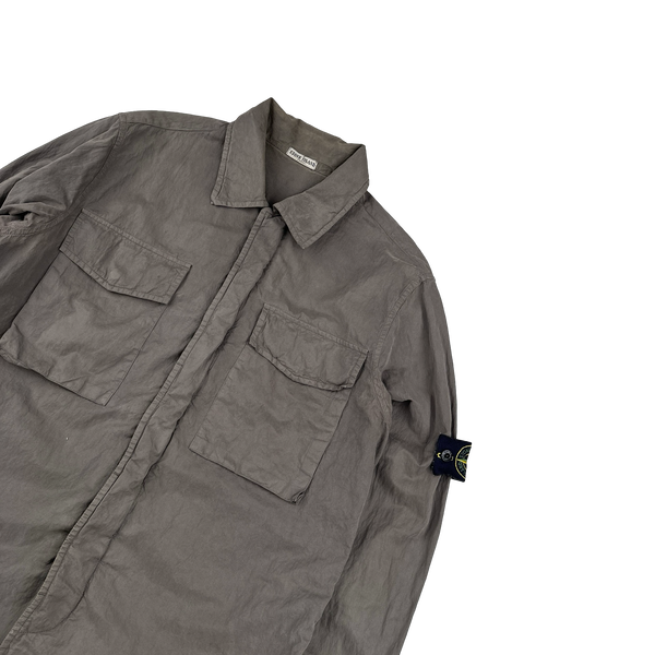 Stone Island 2008 Nylon Blend Brown Overshirt - Large