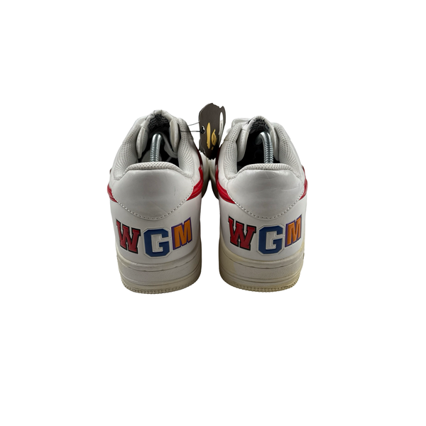 BAPE Red Star White Leather Trainers - Uk 8.5