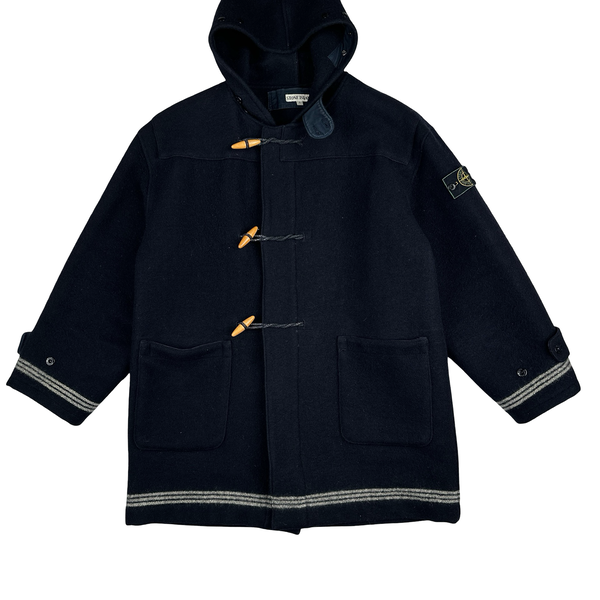 Stone Island Green Edge Vintage Wool Duffle Coat - Large