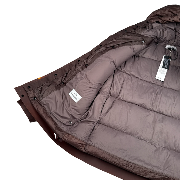 Stone Island 2023 Poly Strata Down Lined Brown Ice Jacket - Medium