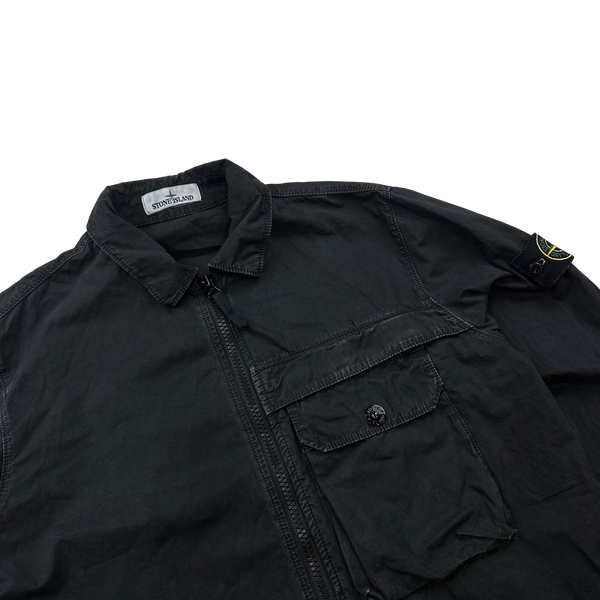Stone Island 2020 Black Zipped Overshirt - Large