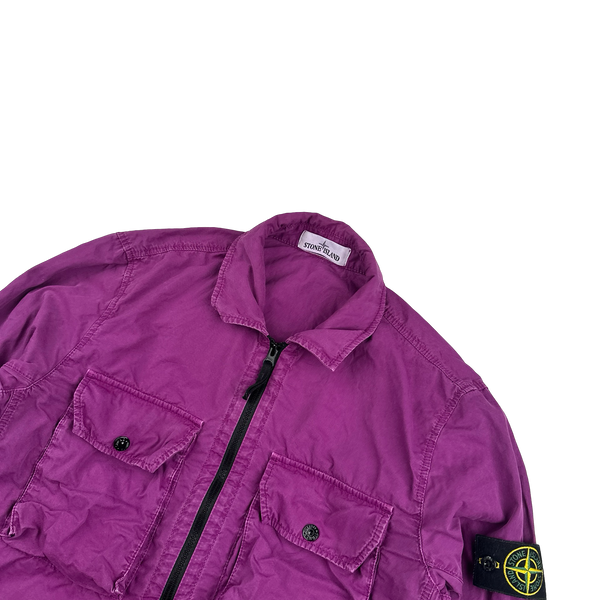 Stone Island 2021 Purple Cotton Overshirt - Medium