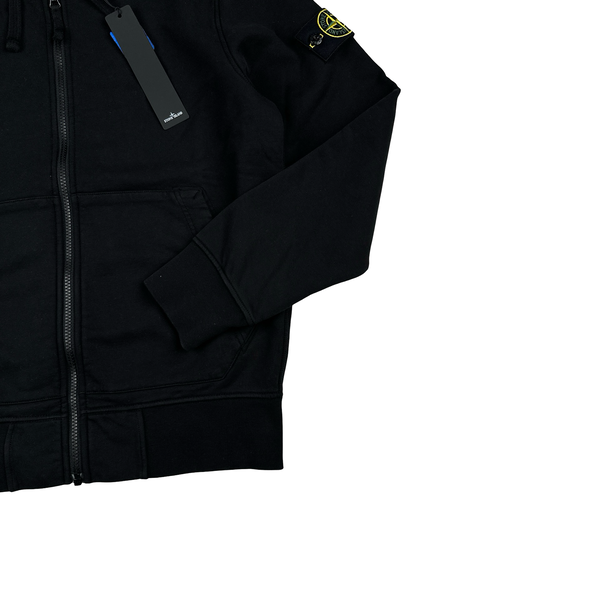Stone Island Black 2022 Zipped Hoodie - Small