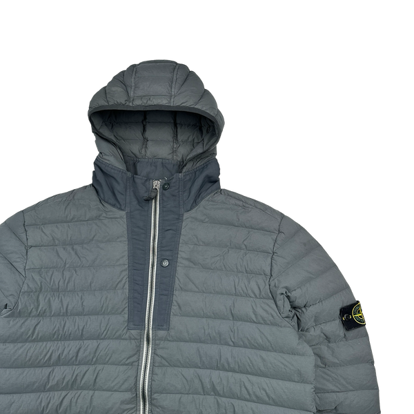 Stone Island 2019 Grey Loom Woven Down Puffer Jacket - XXL – Mat's