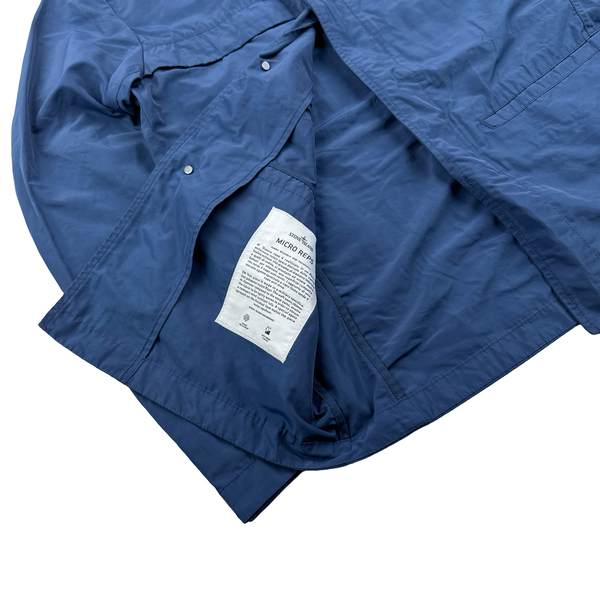 Stone Island 2019 Steel Blue Micro Reps Button Up Jacket - Medium