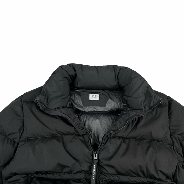CP Company Black Nycra R Lens View Puffer Jacket - Medium
