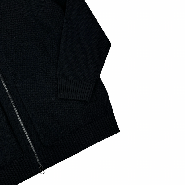 Stone Island X Dover Street Market 2023 Black Thick Wool Ghost Zip Up Jumper - Large