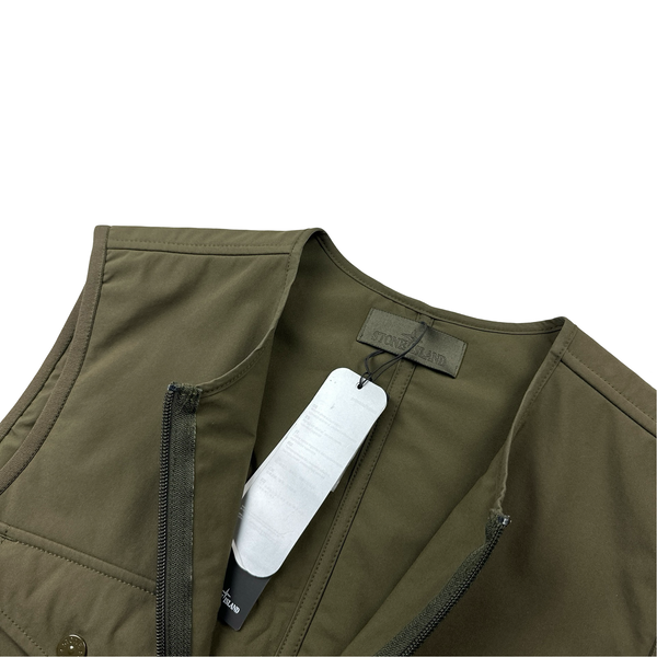 Stone Island Khaki Ghost Stretch 5L Gilet - Small