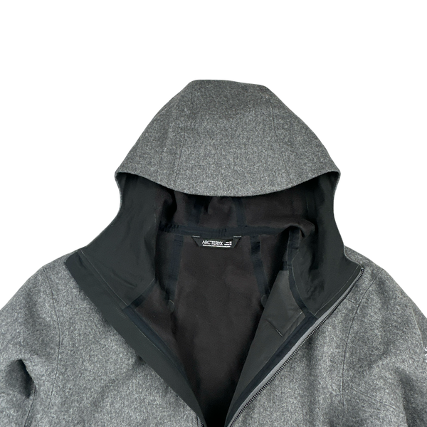 Arcteryx Cordova Grey Wool Zipped Hooded Jacket -