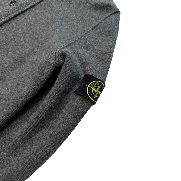 Stone Island Dark Grey Wool High Neck Jumper - Medium