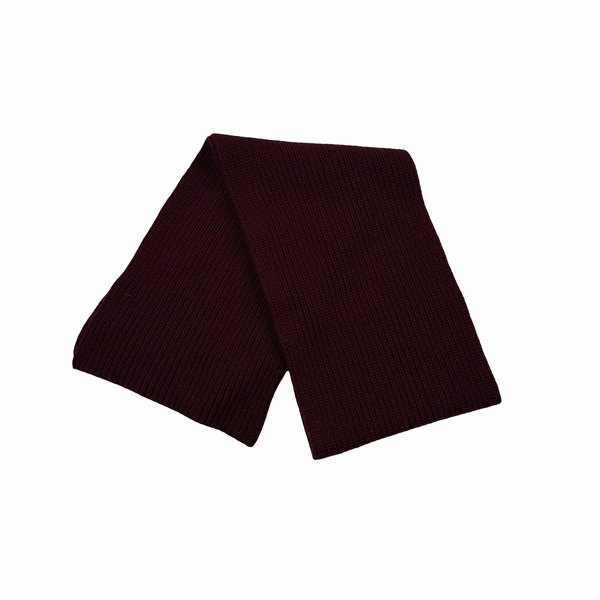 Stone Island 2018 Burgundy Ribbed Wool Scarf