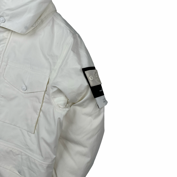 Stone Island 2022 O-Ventile White Ghost Piece Down Dutch Rope Puffer Jacket - Medium