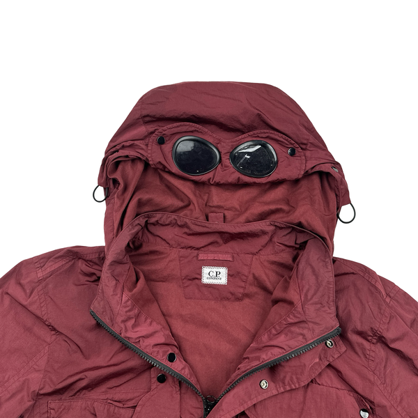 CP Company Burgundy Chrome R Lens Viewer Lightweight Jacket - Large