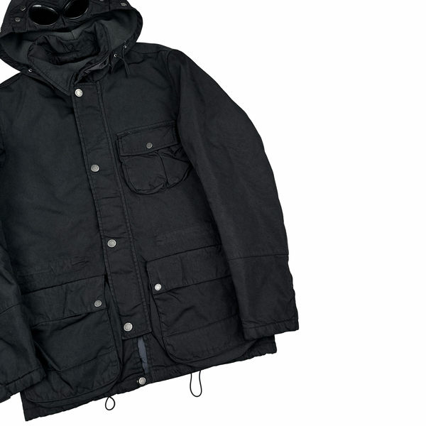 CP Company Goggle Black Quilted Lined Multi Pocket Jacket - Small