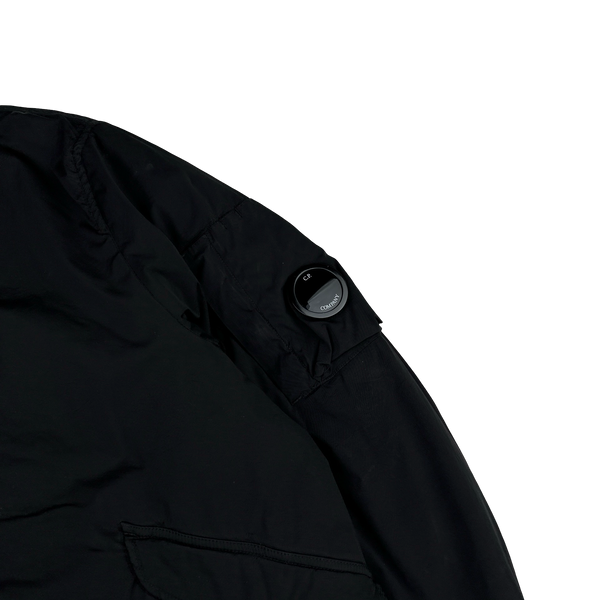 CP Company Black Nycra Quilted Lined Bomber Jacket - Large