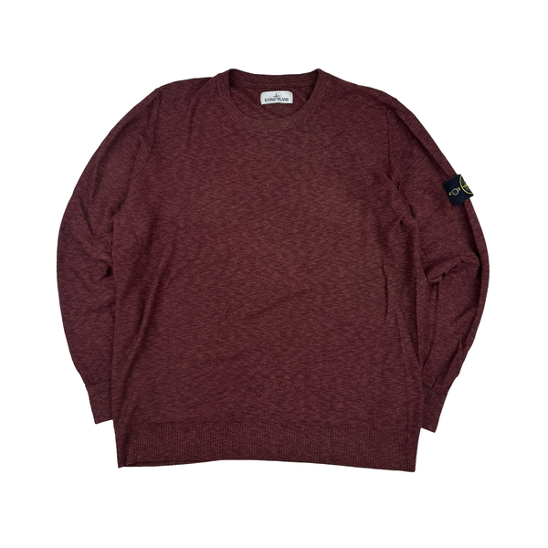 Stone Island Burgundy 2019 Crewneck Jumper - XXL