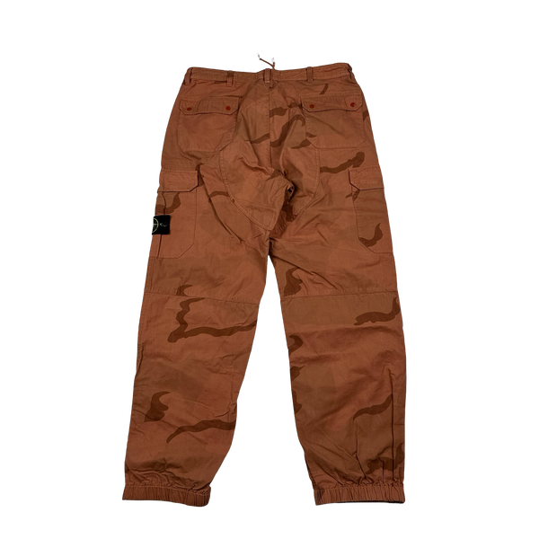 Stone Island x Supreme 2019 Salmon Brushed Cotton 2C Camo OVD Cargo Trousers - 32"