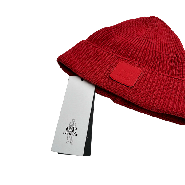 CP Company Red Metropolis Knit Cotton Beanie
